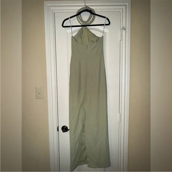 white maxi halter neck dress Halter Neck Open Back Flowy Maxi Dress – RK Collections Boutique main image 1